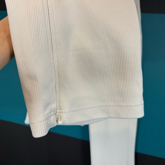 Lululemon Brushed Softstreme Ribbed Zip Flared Pant 32.5" Bone Preppy Bohemian - Picture 6 of 16
